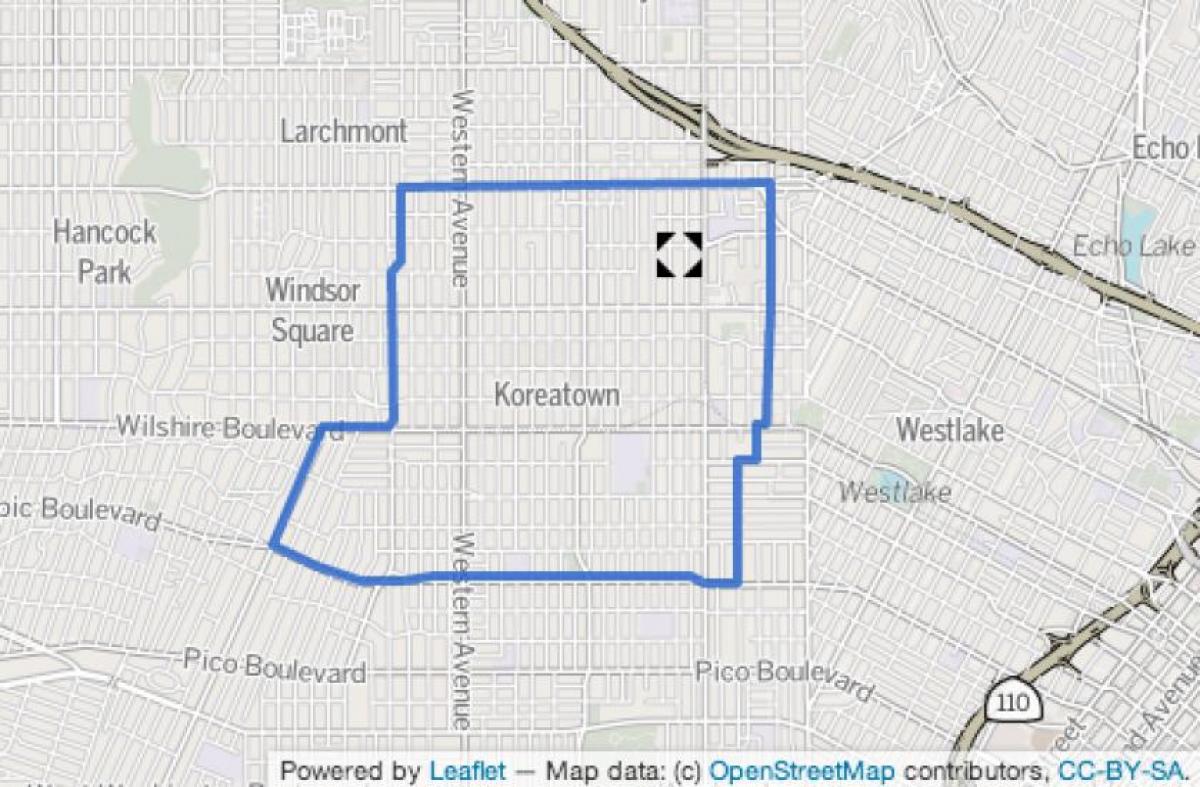 carte de le quartier coréen de Los Angeles