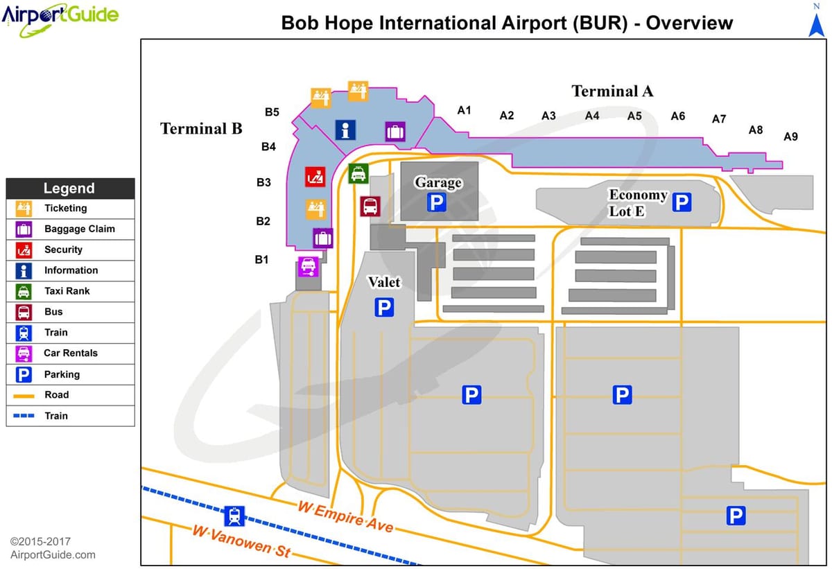 bur carte de l'aéroport