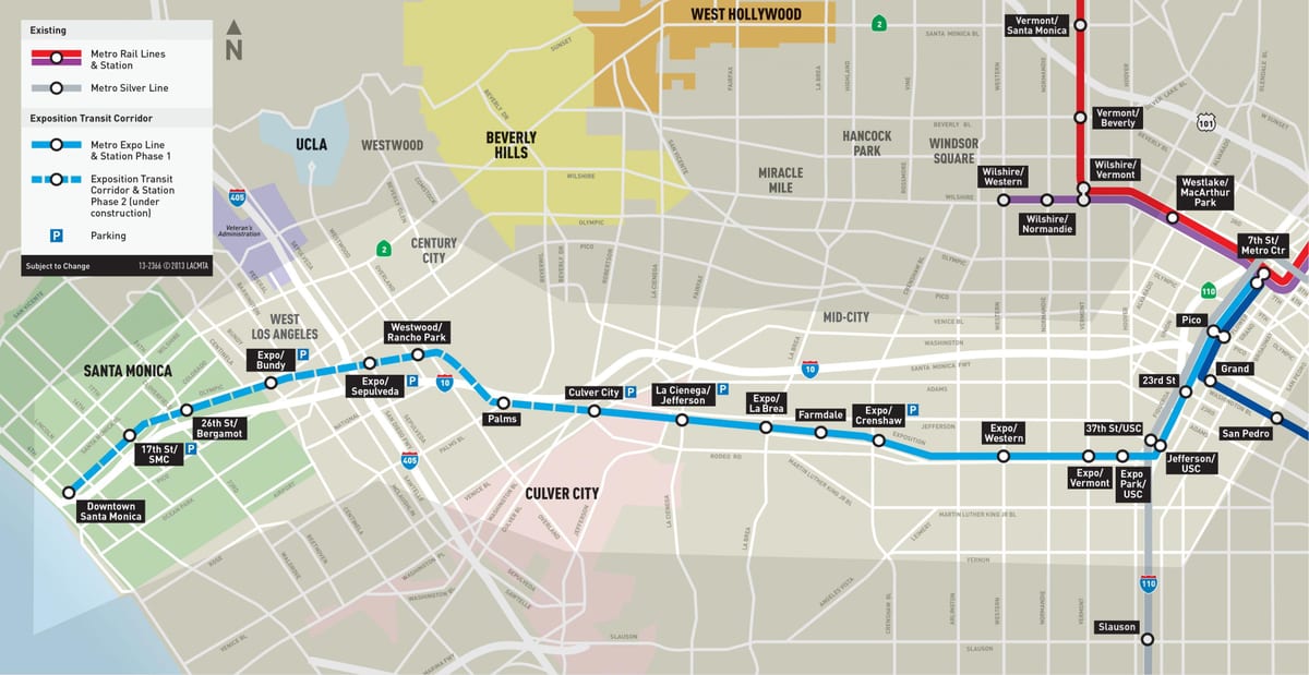LA carte de la ligne de l'expo