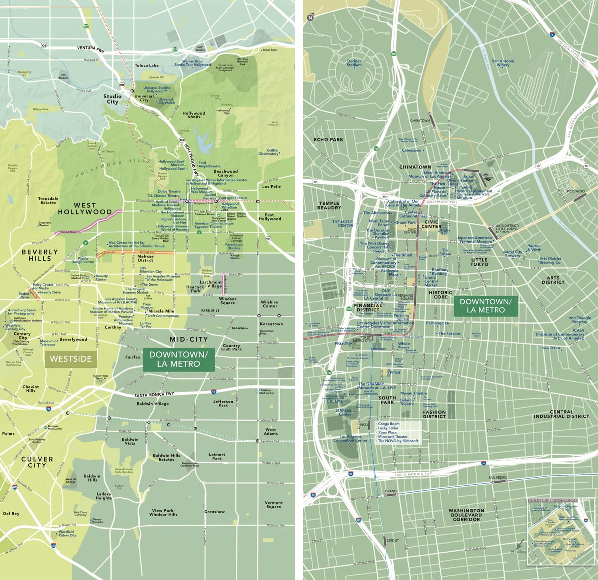 carte de l'ouest de Los Angeles