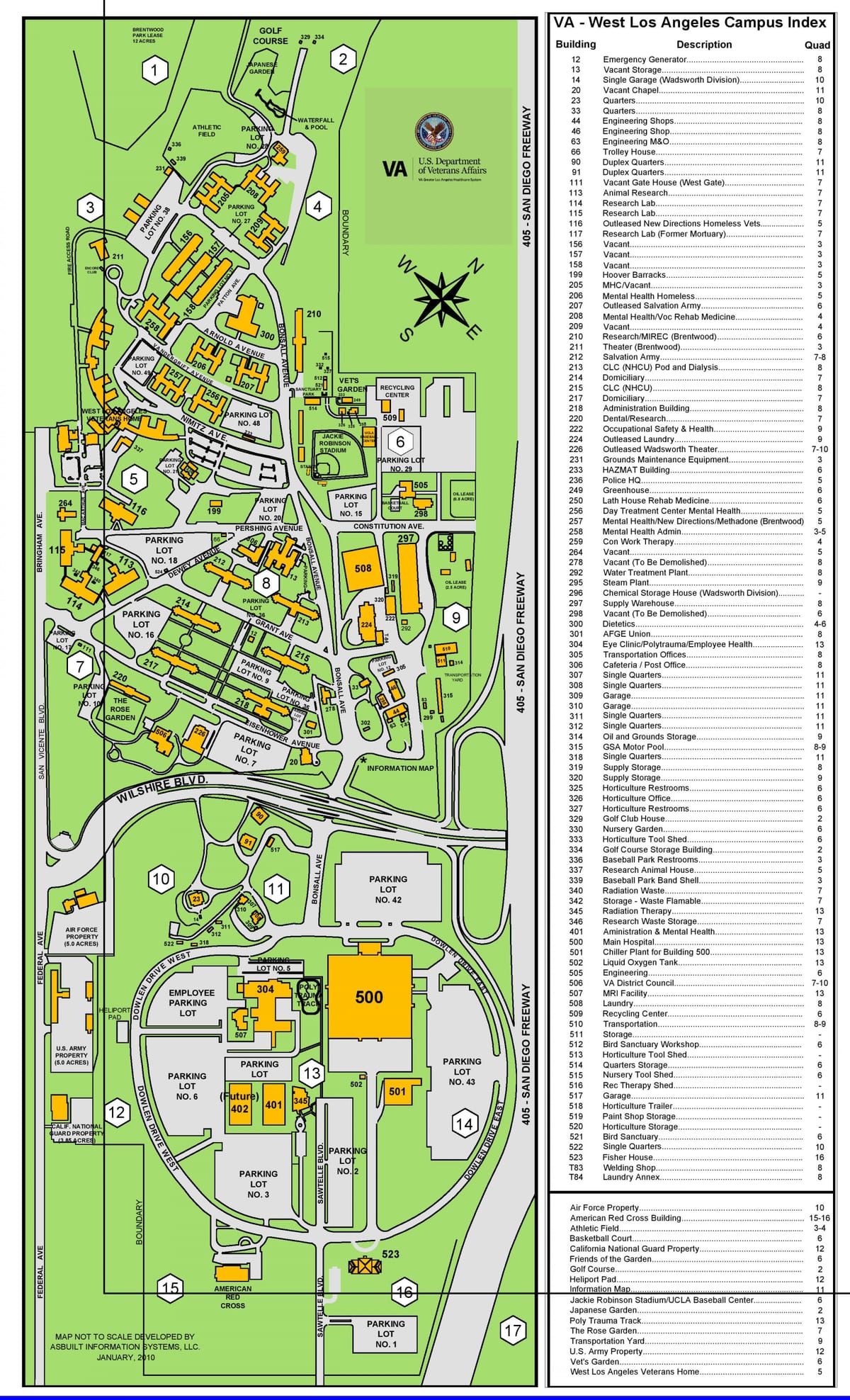 carte de l'ouest de LA va de la carte