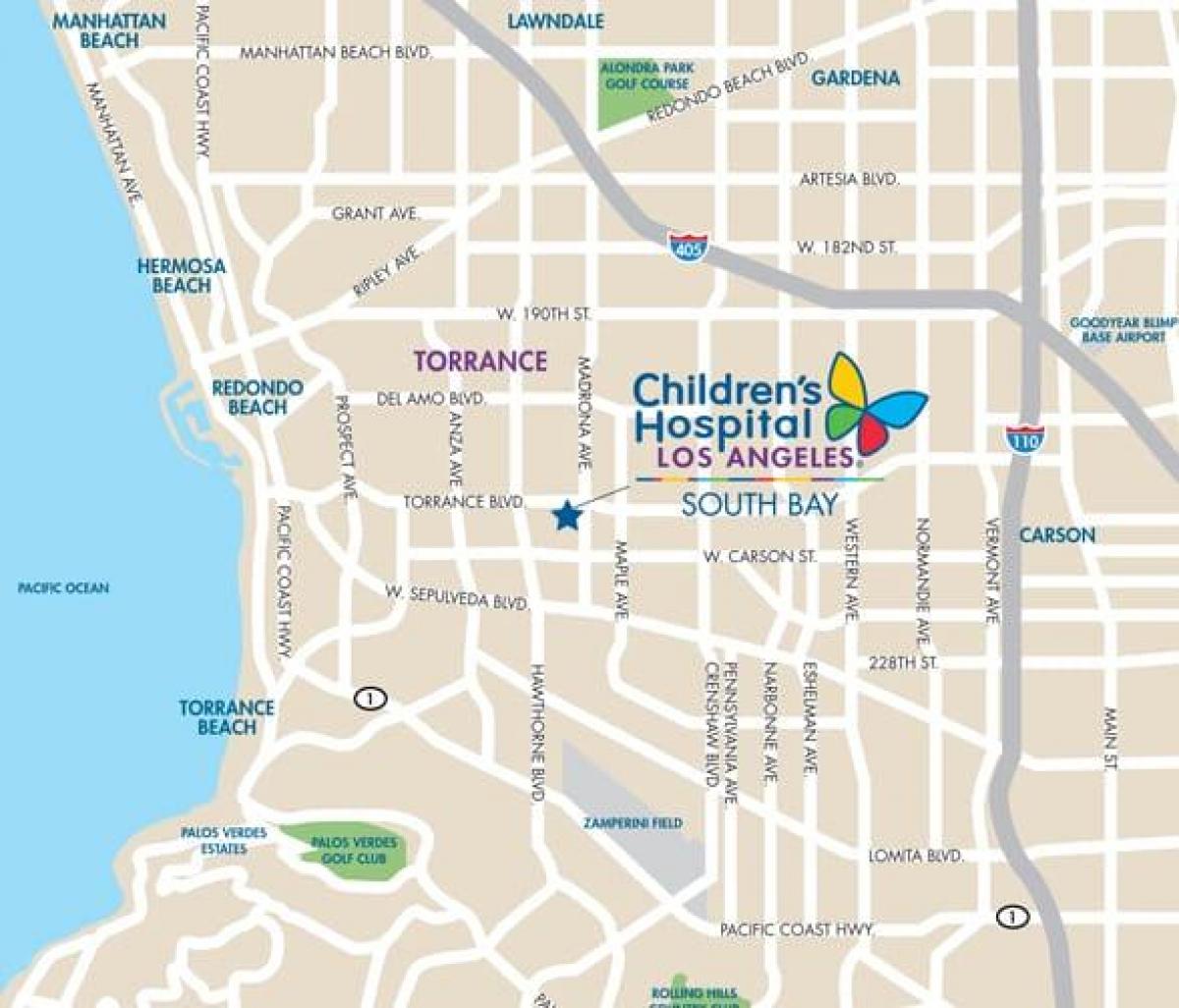 carte de l'hôpital pour enfants de Los Angeles