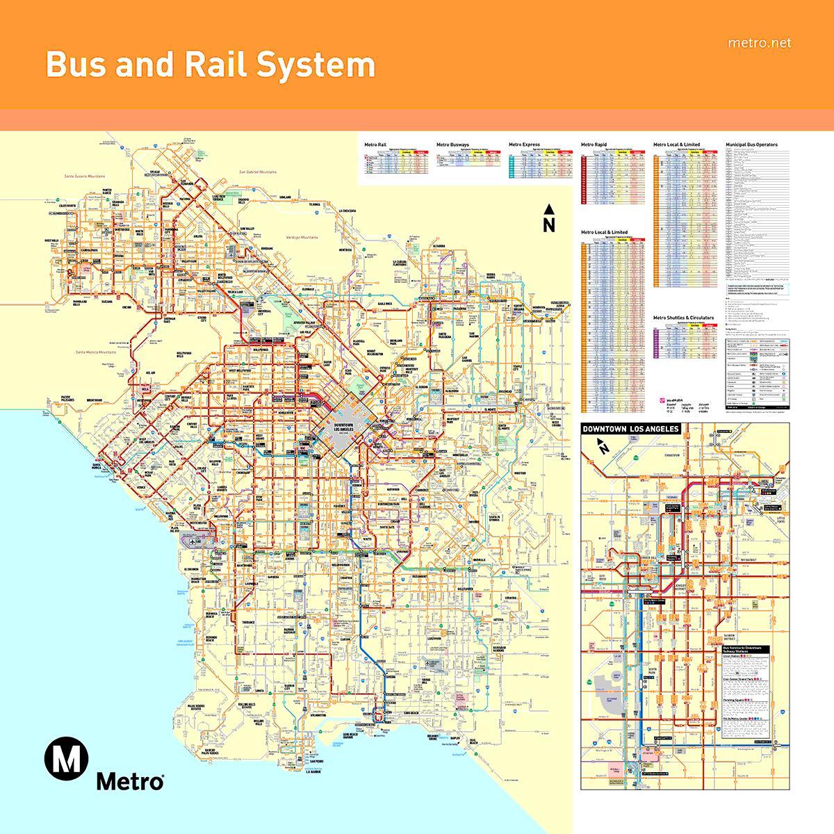 Los Angeles carte de bus métro