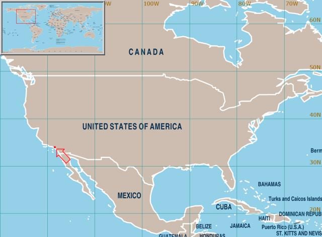 LA sur la carte des états-unis