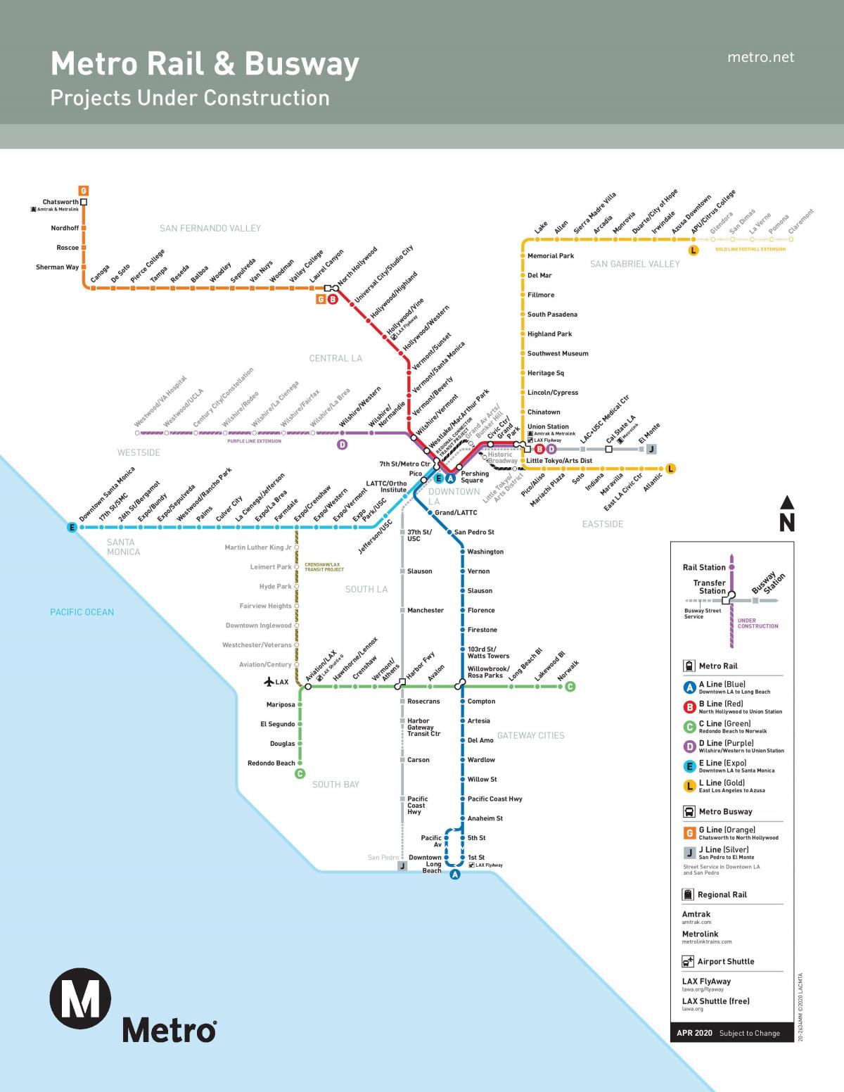 carte de LA metro expansion 