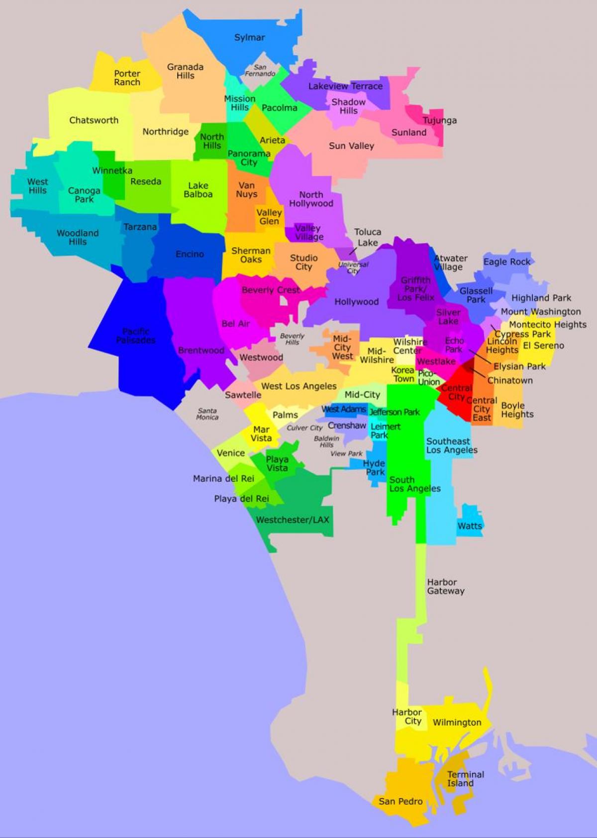 Los Angeles districts carte