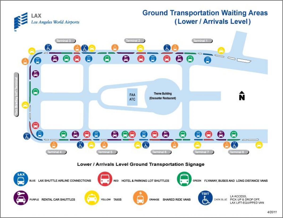 de l'aéroport lax de location de voiture de carte