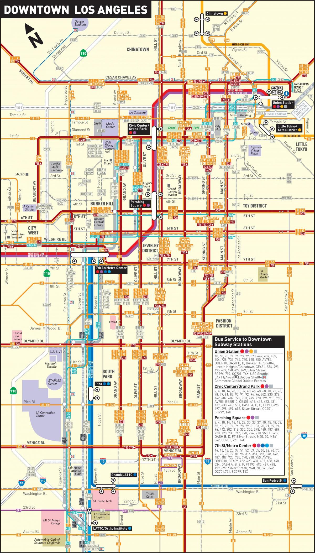 Los Angeles carte de métro