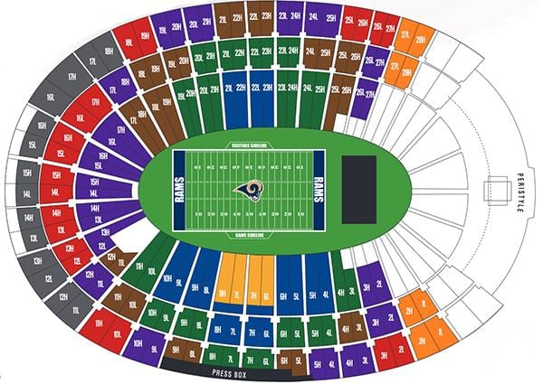 LA rams stade de carte