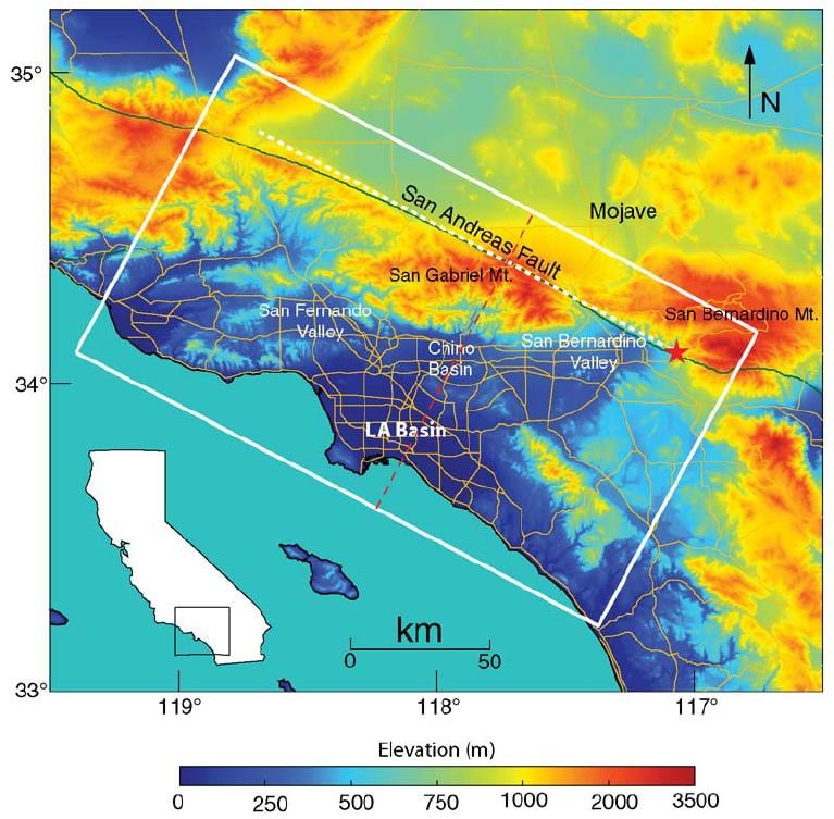 la carte de Los Angeles, élévation
