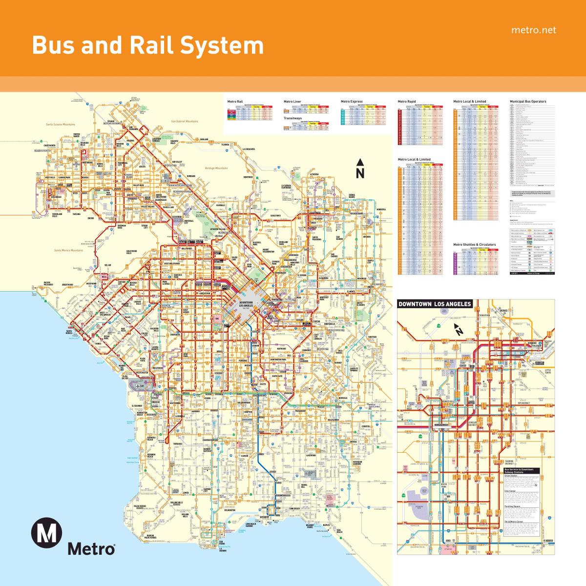 Los Angeles lignes de bus de la carte