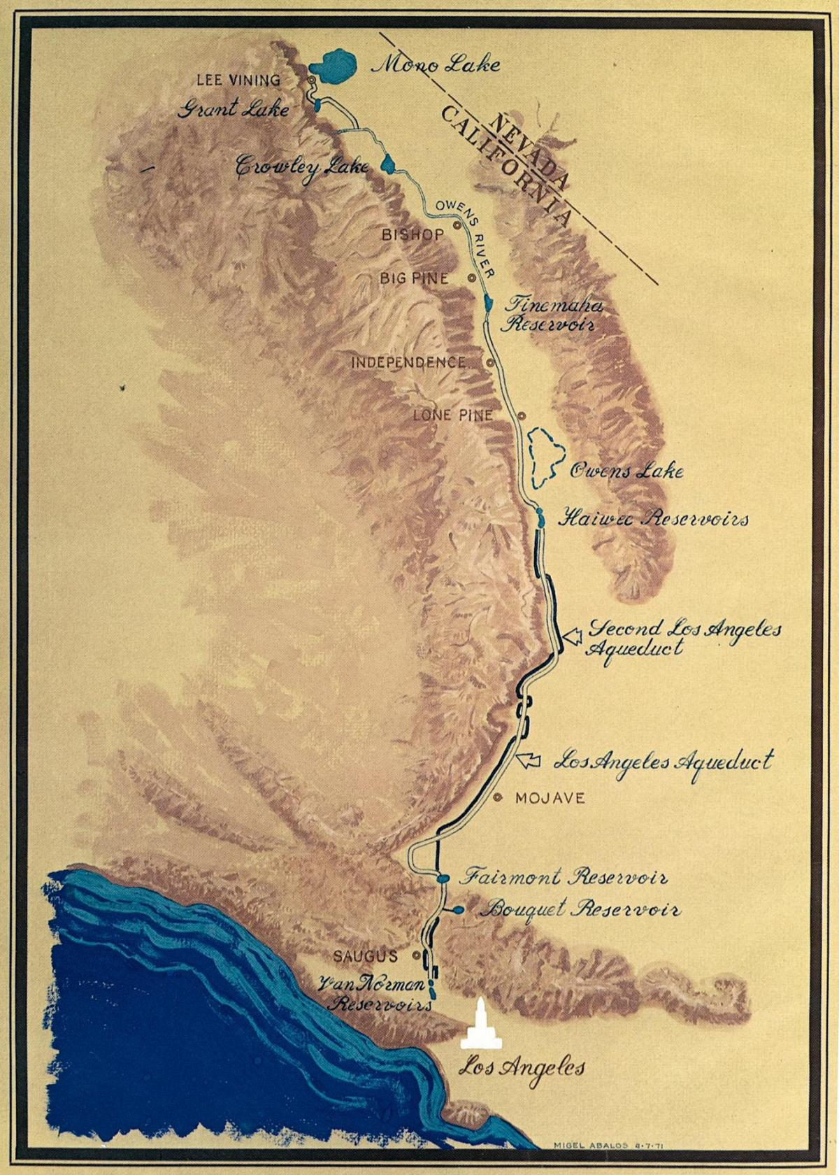 la carte de Los Angeles de l'aqueduc