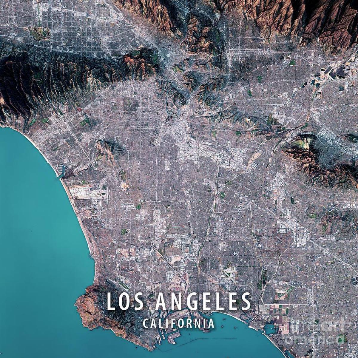la carte de Los Angeles satellite 
