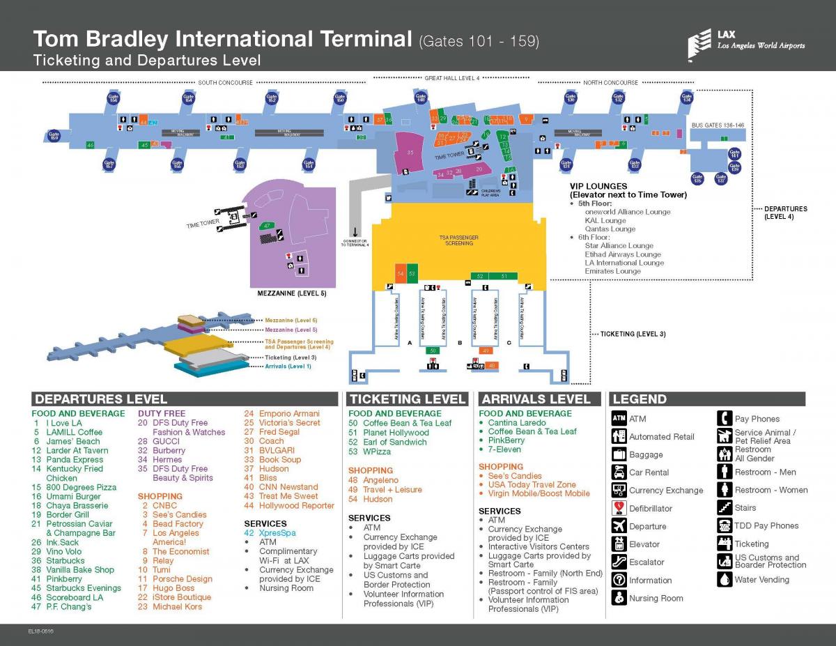 le terminal international tom bradley carte