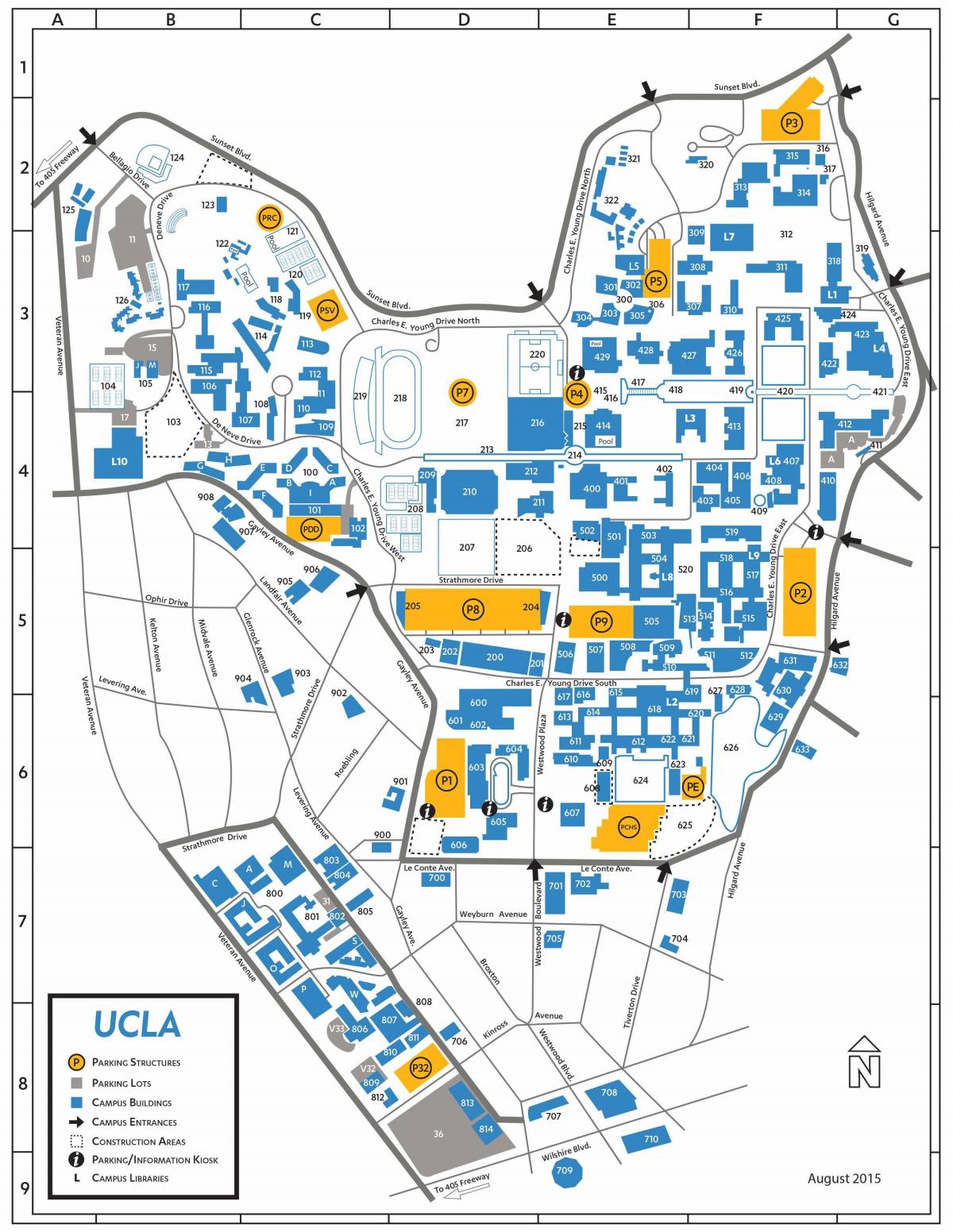 carte du campus de l'ucla