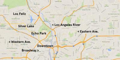 Carte d'echo park à Los Angeles