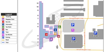 Carte de l'aéroport de long beach