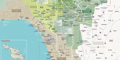 Carte détaillée de Los Angeles en californie