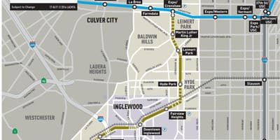 Carte de crenshaw ligne de métro