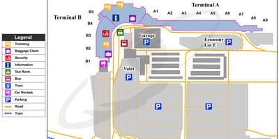 Carte de l'aéroport bob hope