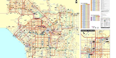 Los Angeles carte de bus métro