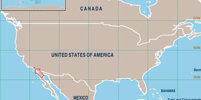 LA sur la carte des états-unis
