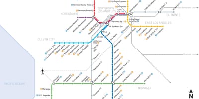 Carte de LA metro vélo