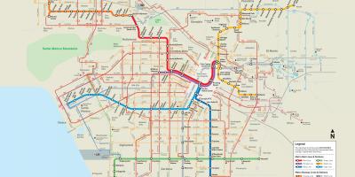 Los Angeles carte de transport public