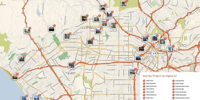 La carte de Los Angeles points de repère