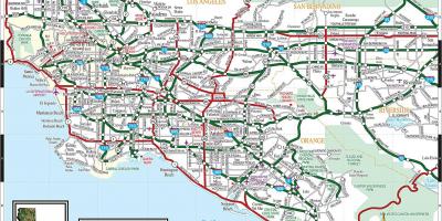 La carte de Los Angeles route