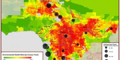 La carte de Los Angeles, la qualité de l'air 
