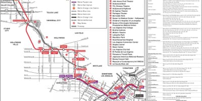 LA metro ligne violette de la carte
